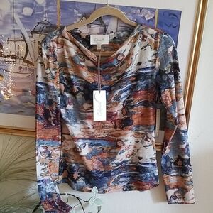 Cleobella Multicolor Abstract Long Sleeve Top
